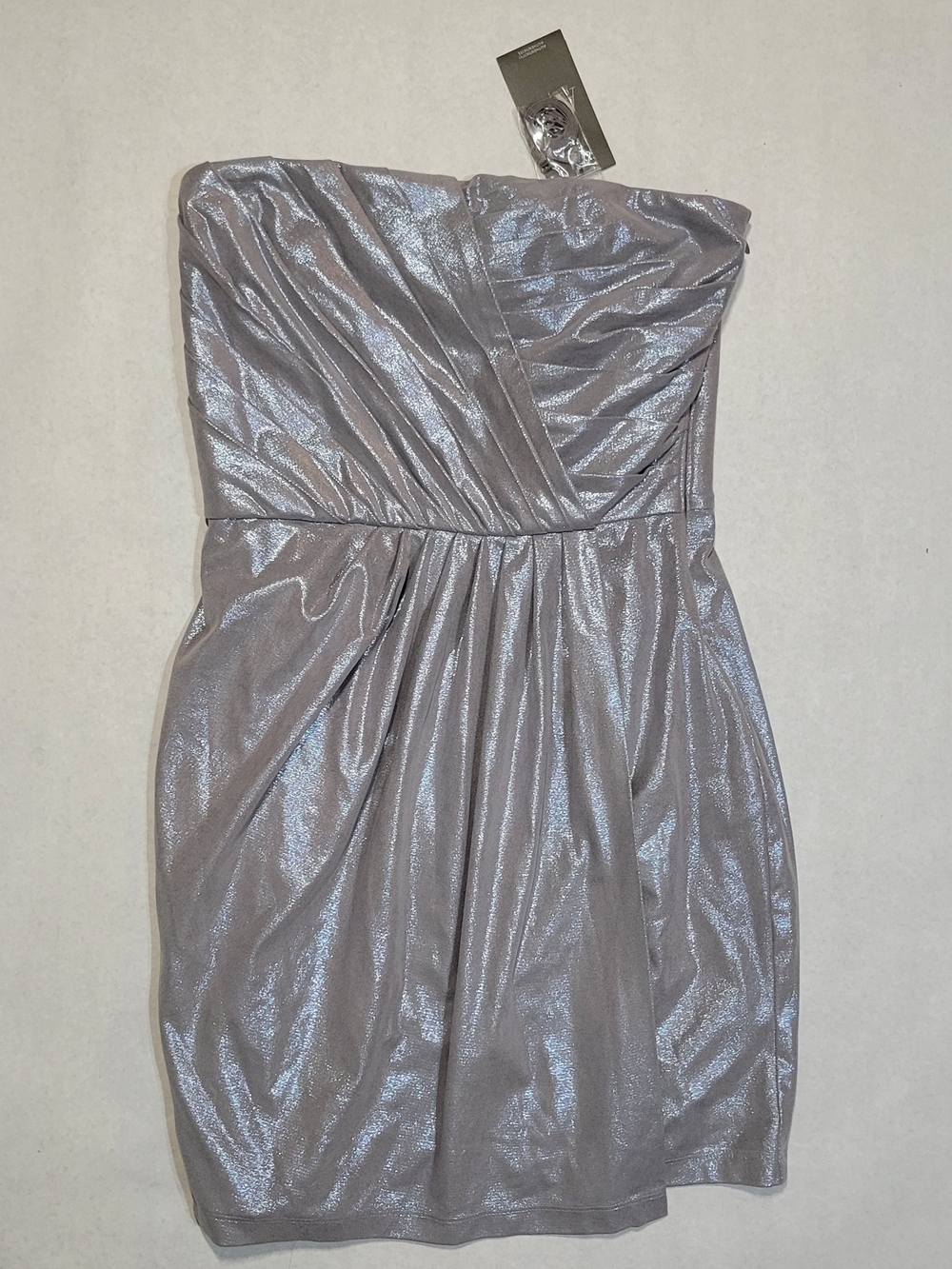 New Armani Exchange Strapless Shimmery Light Silver Cocktail Dress Size 4